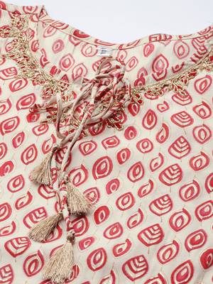 Red printed cotton silk ethnic-kurtis 4