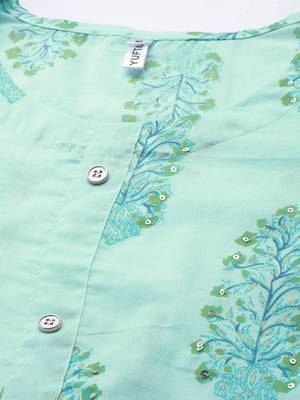 Green printed cotton ethnic-kurtis 4