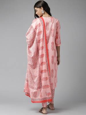 Pink printed cotton ethnic-kurtis 3