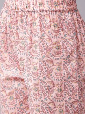 Pink printed cotton ethnic-kurtis 5