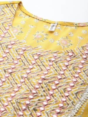 Mustard printed cotton ethnic-kurtis 4