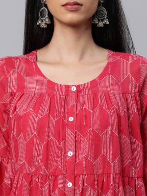 Pink printed cotton cotton-tops 5