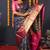Dark blue woven kanchipuram silk saree with blouse
