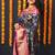 Dark blue woven kanchipuram silk saree with blouse