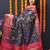 Dark blue woven kanchipuram silk saree with blouse