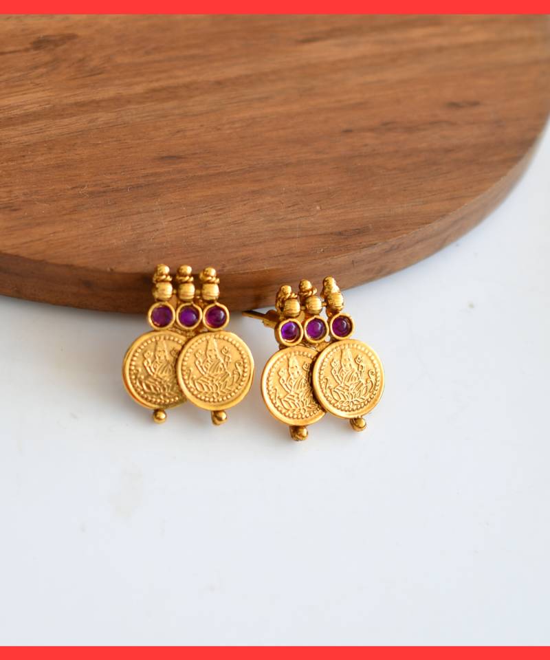 Antique purple coin necklace set dj-06848
