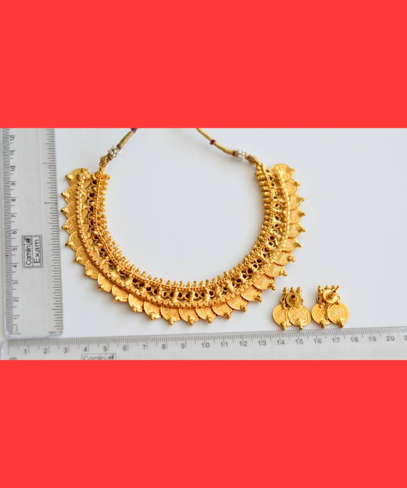 Antique purple coin necklace set dj-06848