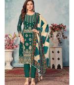 Green Georgette Pants Style Suit