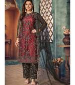 Red And Black Embroidered Pakistani Salwar Suit