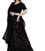 Multicolor sequins velvet semi stitched lehenga