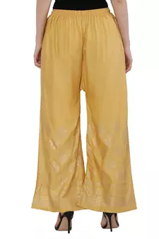 Women Maroon & Peach Combo Set Gold Print Palazzo-Pants (Free Size)
