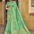 Green woven cotton saree with blouse