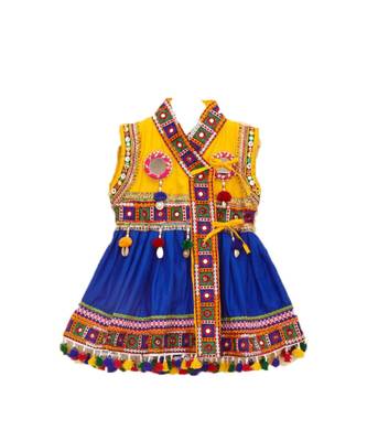 Banjara India Sleeveless Mirror Work Embroidered Kedia Set - Blue (KD-BGD-Blue) 2