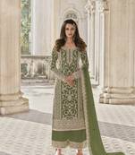Mehendi embroidered net salwar