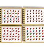 Multicolor Velvet Stone 12 Bindi Booklet For Women & Girls Total Bindi Count 1440 (BND155CMB)