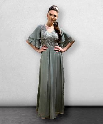 Pastel Grey Shift Gown 1