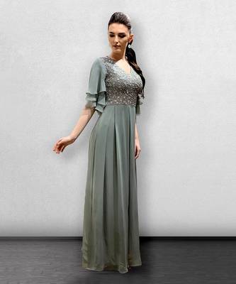 Pastel Grey Shift Gown 2