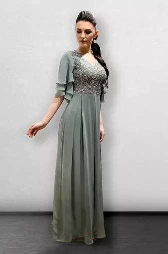 Pastel Grey Shift Gown