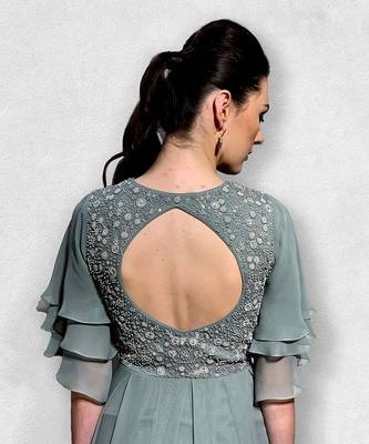 Pastel Grey Shift Gown 3
