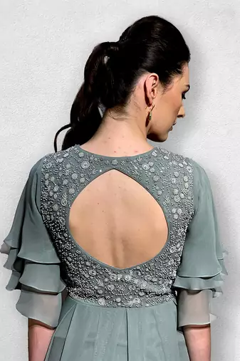 Pastel Grey Shift Gown
