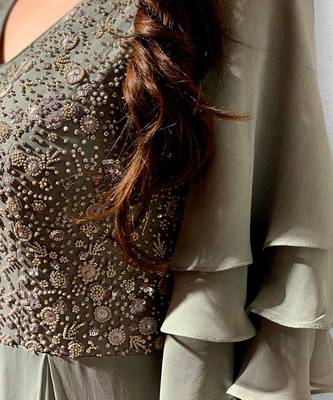Pastel Grey Shift Gown 5