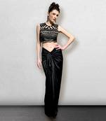 Black Dhoti Pants with Crop Top