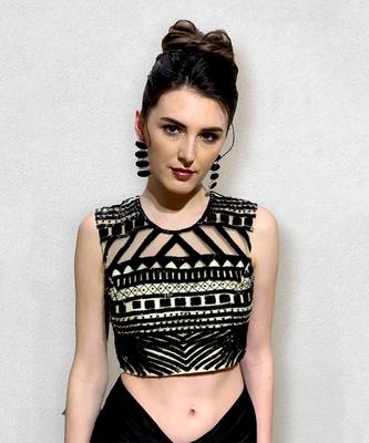 Black Dhoti Pants with Crop Top 2
