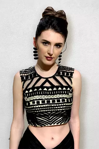 Black Dhoti Pants with Crop Top