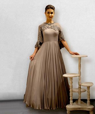 Mauve Colored Cape Gown 1