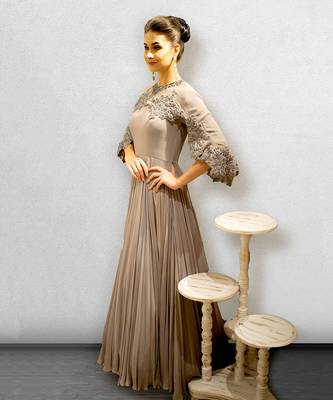 Mauve Colored Cape Gown 3