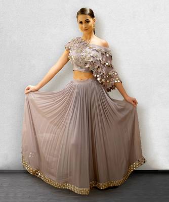 Mauve Crop Top Skirt 1