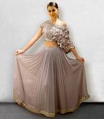 Mauve Crop Top Skirt