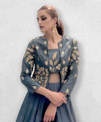 Grey Jacket Gown 3