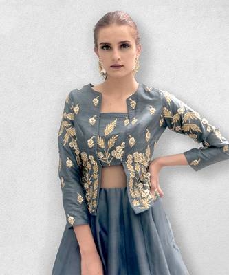 Grey Jacket Gown 4