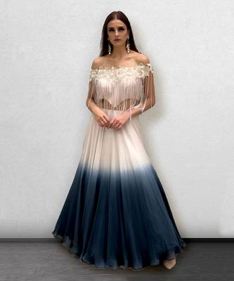 Nude Off Shoulder Hawing Gown 1