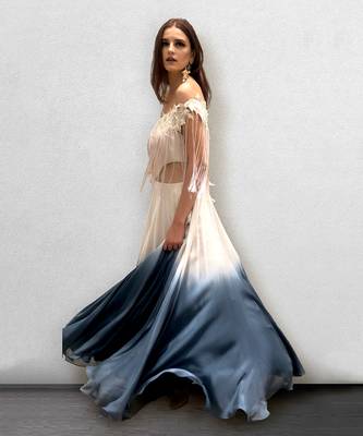 Nude Off Shoulder Hawing Gown 3