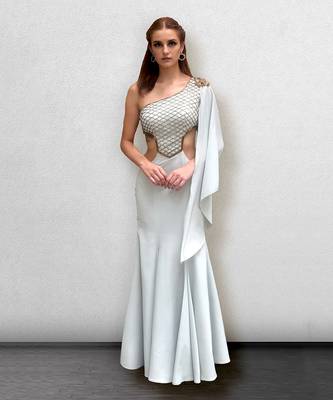 English Blue Fishcut Hawing Gown 1