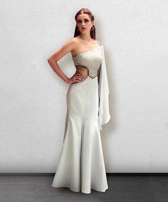 English Blue Fishcut Hawing Gown 2