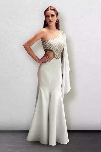 English Blue Fishcut Hawing Gown