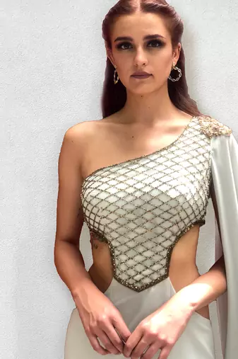 English Blue Fishcut Hawing Gown