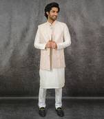 Beige Embroidered Nehru Jacket