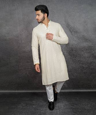 White Chikankari Kurta 1