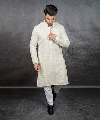 White Chikankari Kurta 3
