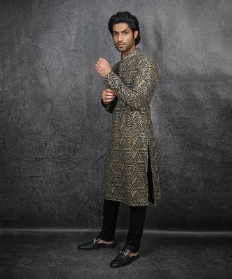 Brown Embroidered Kurta 3