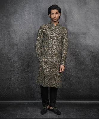 Brown Embroidered Kurta 1
