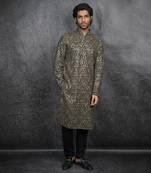 Brown Embroidered Kurta