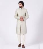 Mint Green Sherwani Set With Embroidery