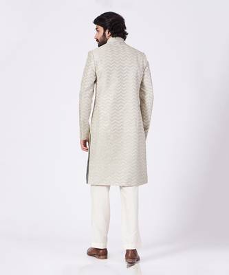 Mint Green Sherwani Set With Embroidery 2