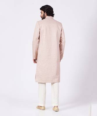 Blush Pink Sherwani Set With Embroidery 2