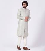Mint Green Embroidered Sherwani Set